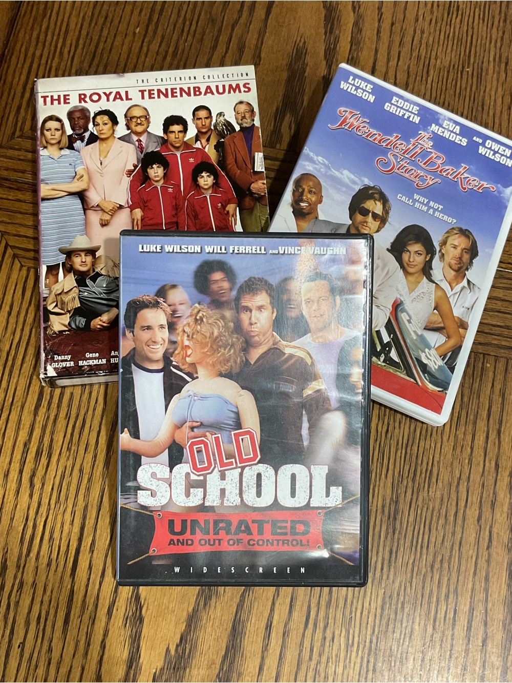 Old School (Unrated), Royal Tenenbaums & Wendell Baker Story DVDS Owen Wilson